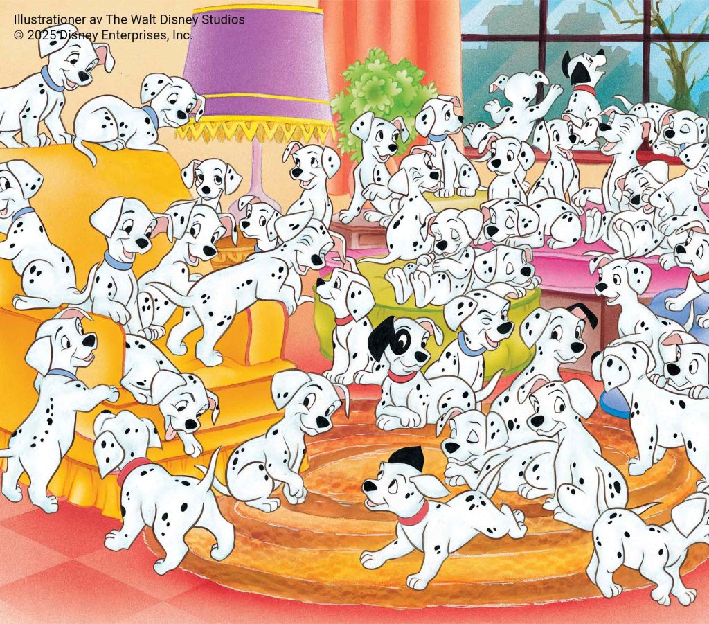 101 dalmatiner bok Disney illustration