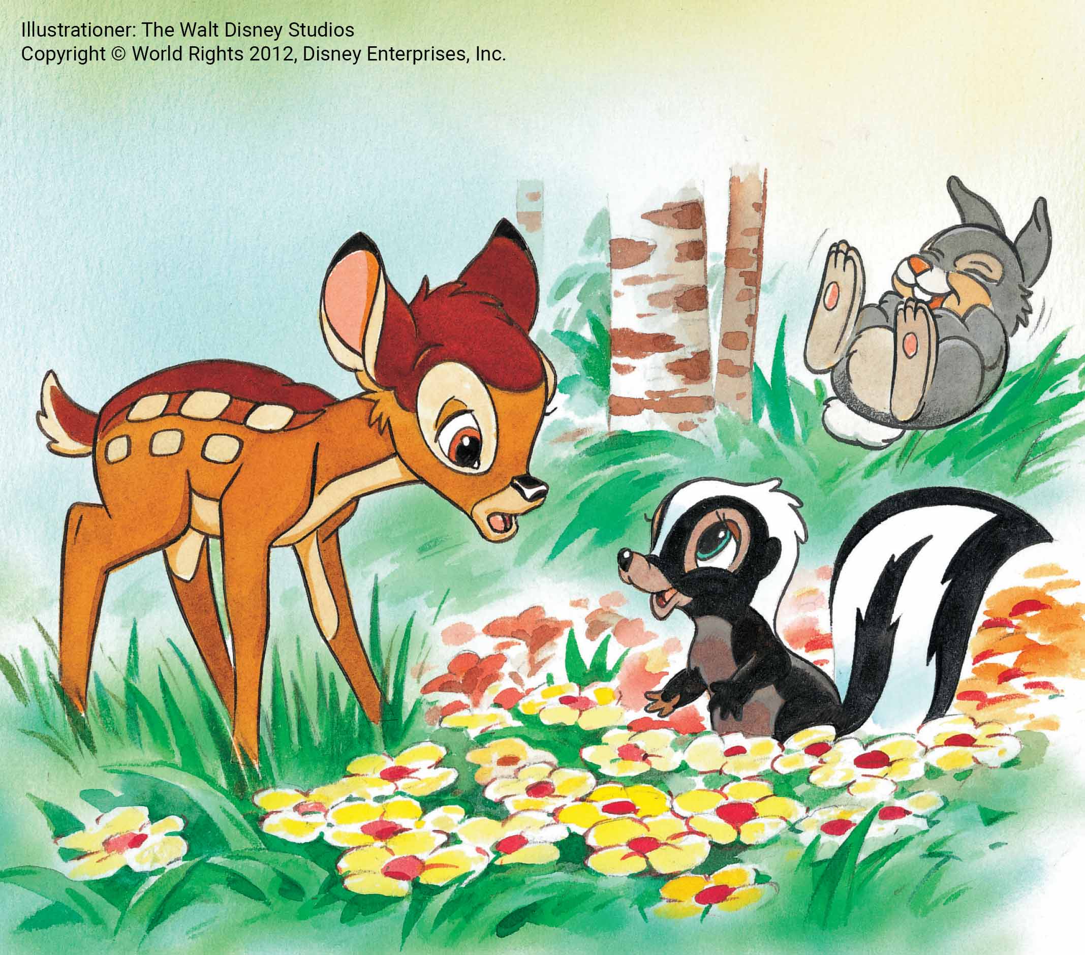Bambi bok Disney illustration