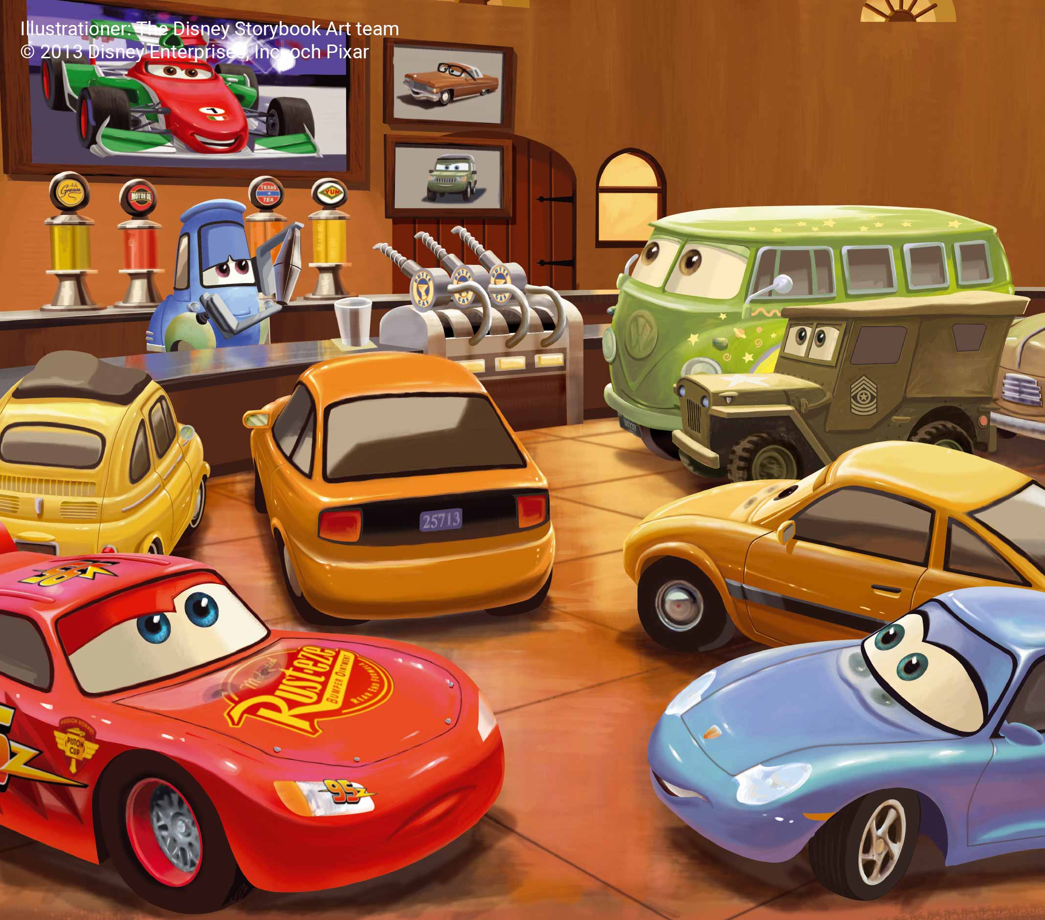 Bilar 2 bok Disney illustration