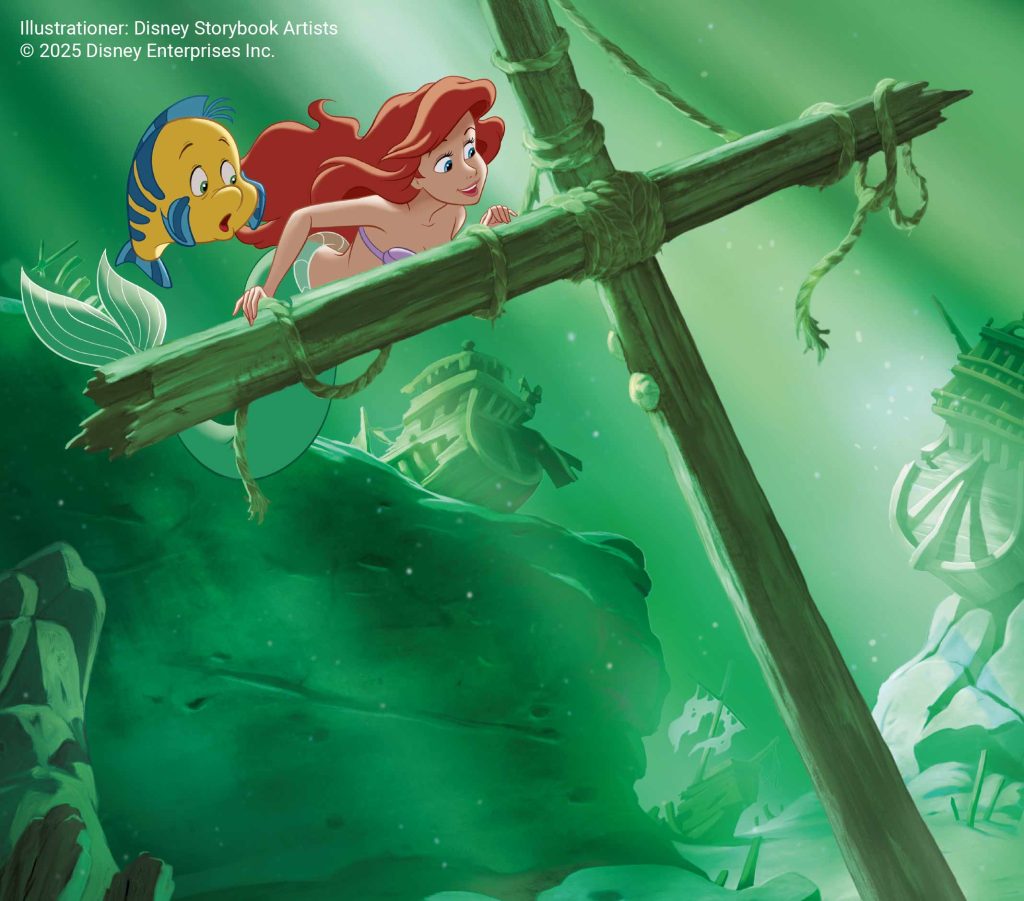 Den lilla sjöungfrun bok Disney illustration