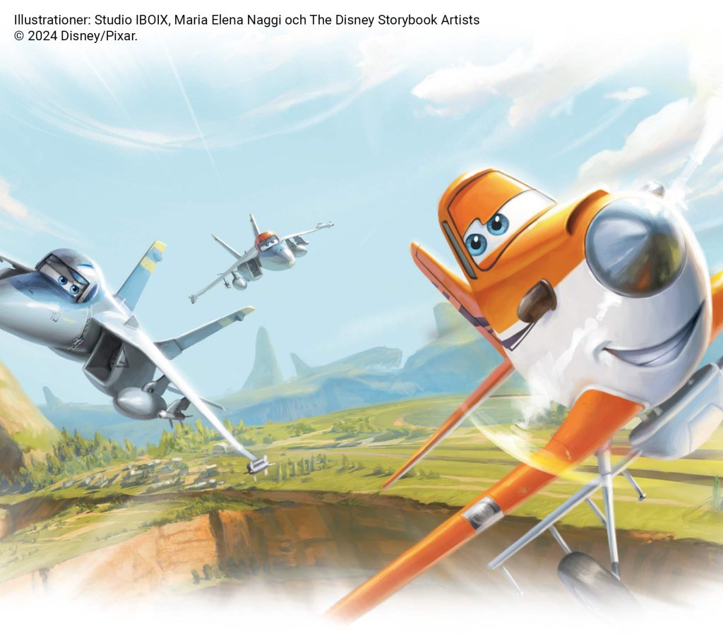 Flygplan bok Disney illustration
