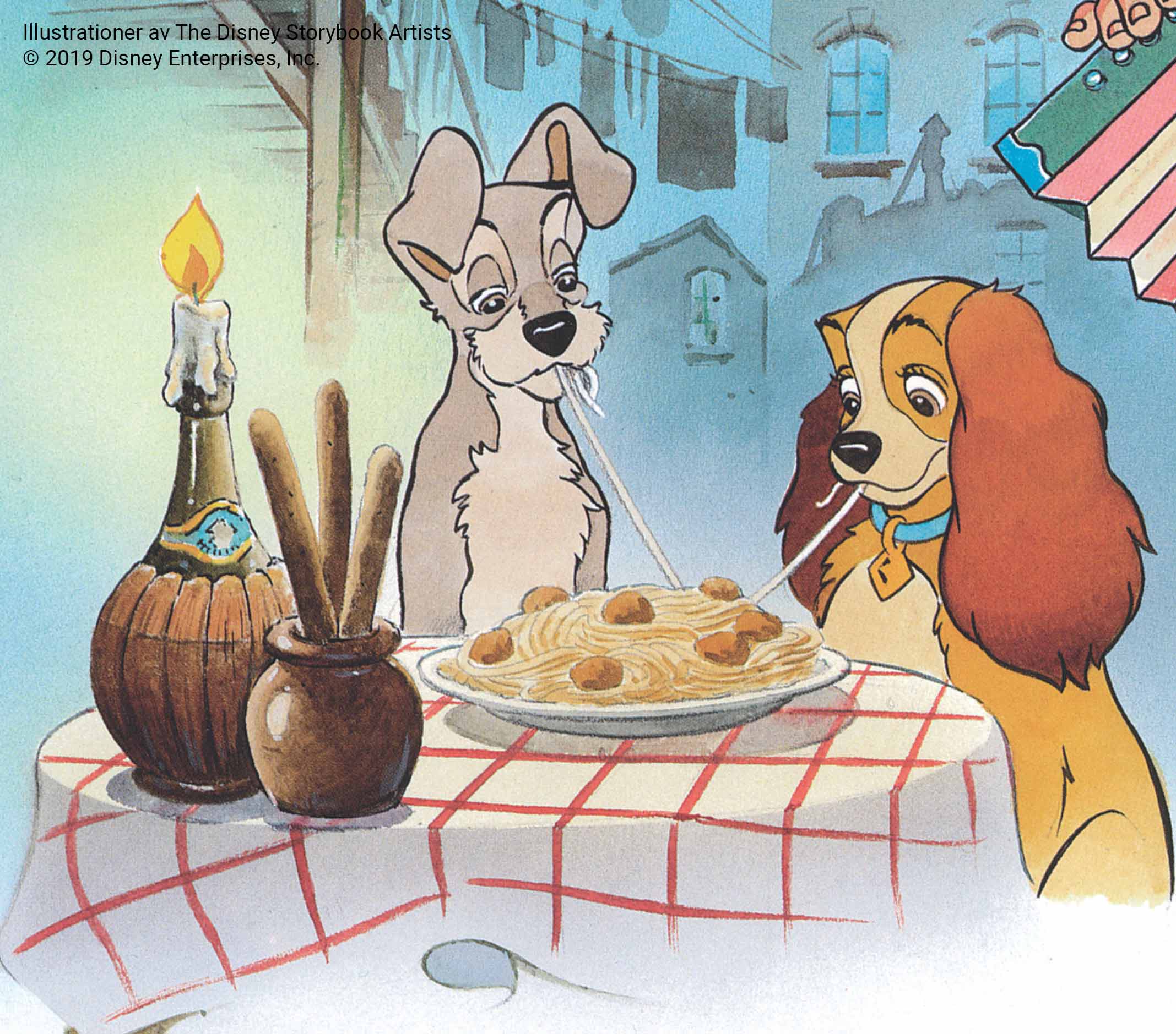 Lady och Lufsen bok Disney illustration