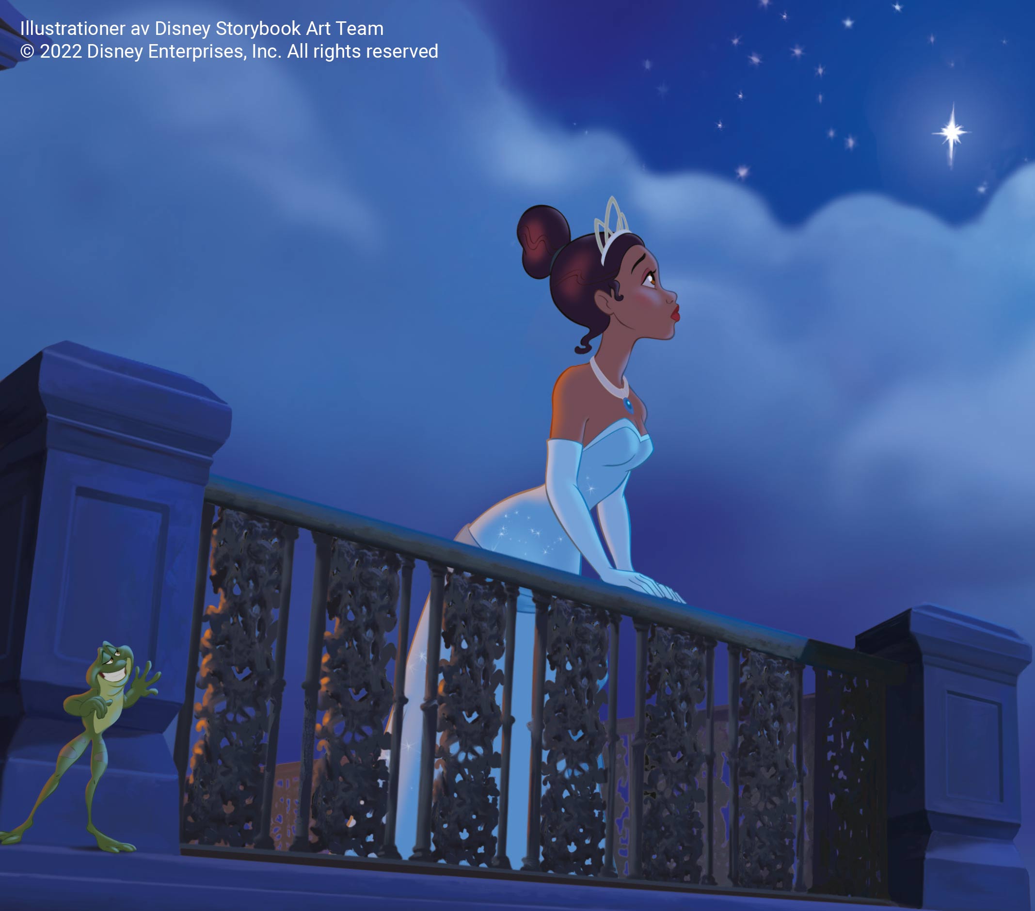 Prinsessan och Grodan bok Disney illustration