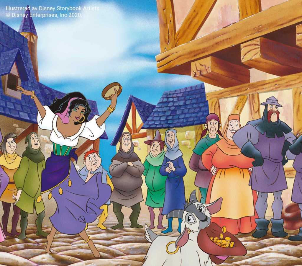 Ringaren i Notre Dame bok Disney illustration