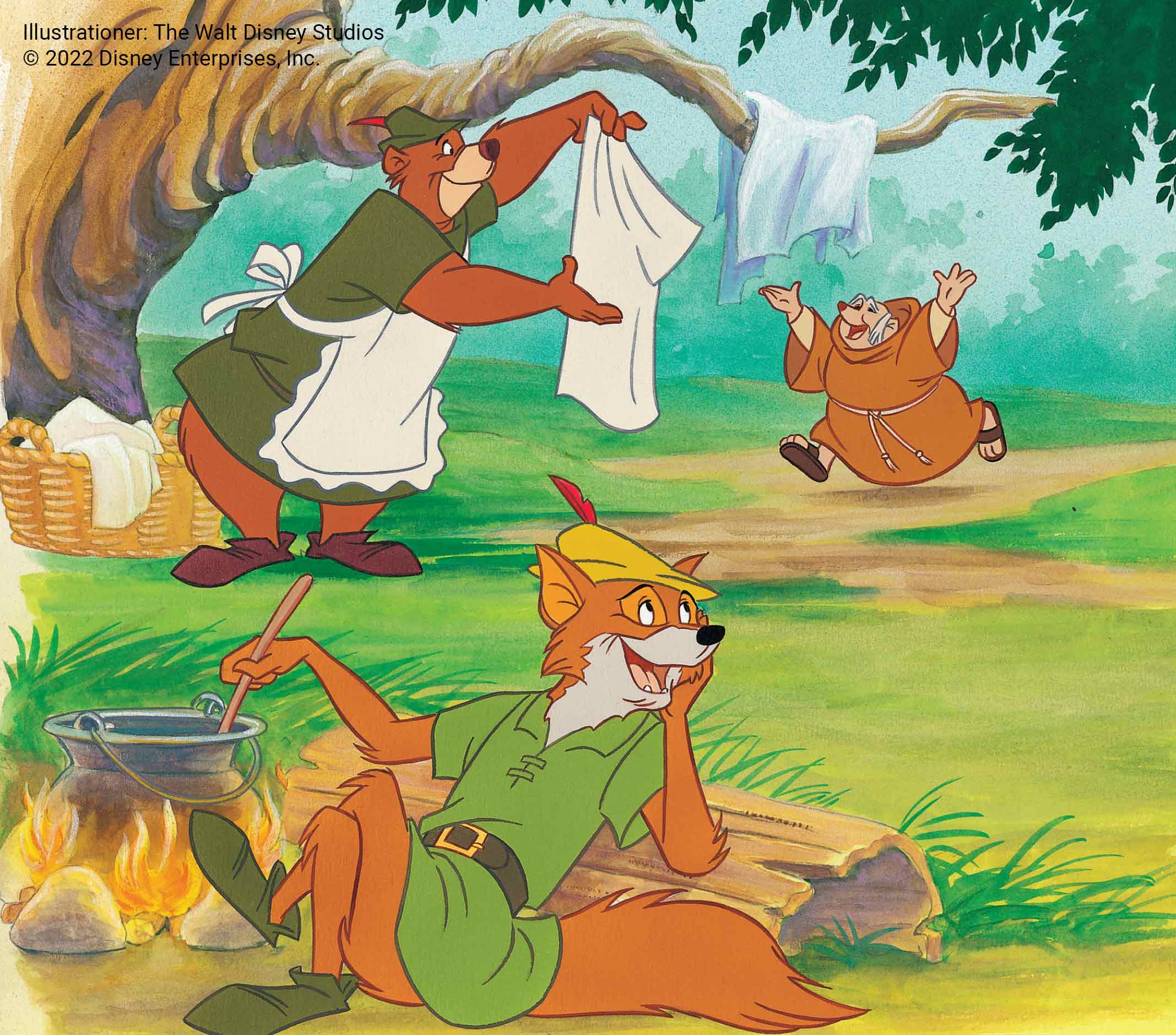 Robin Hood bok Disney illustration