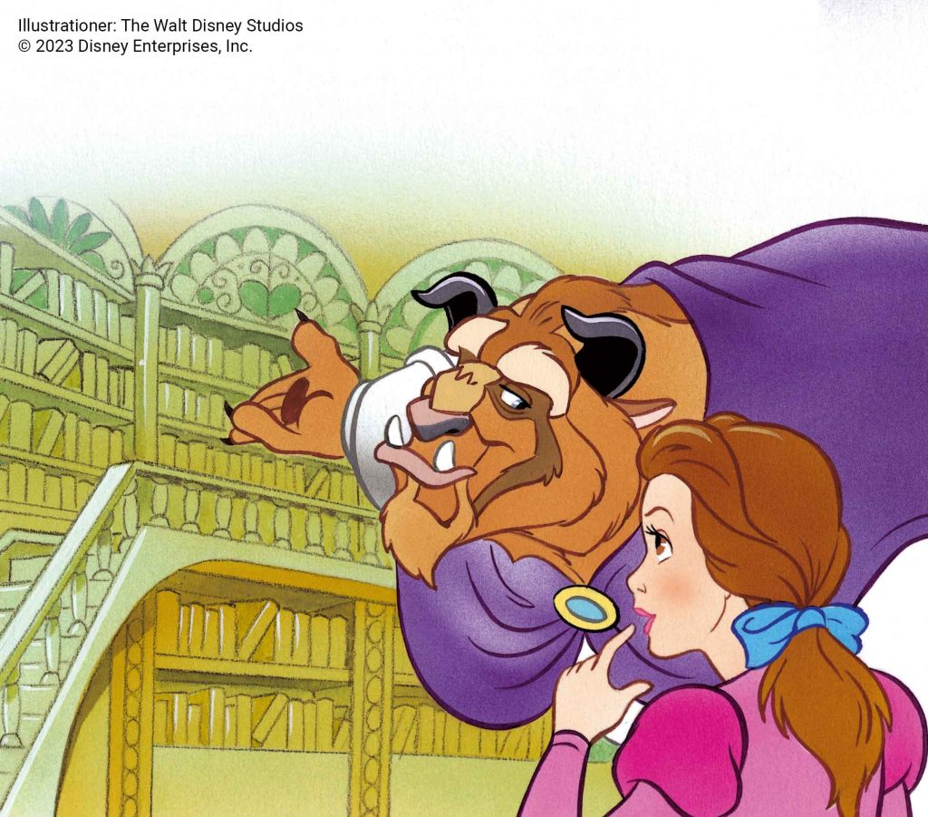Skönheten och Odjuret bok Disney illustration